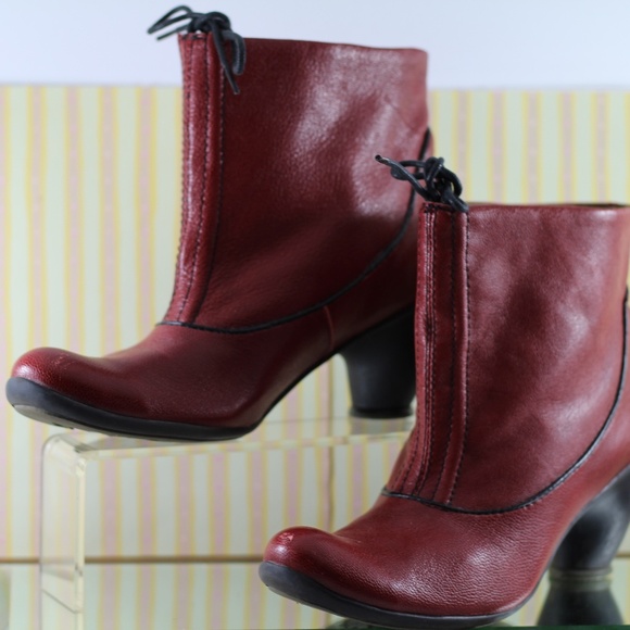 Fly London Red Leather Ankle Boots - Picture 4 of 16